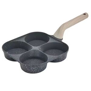 Non-stick Hole Design Egg Frying Pan, 4 Hole Skillet with Handle